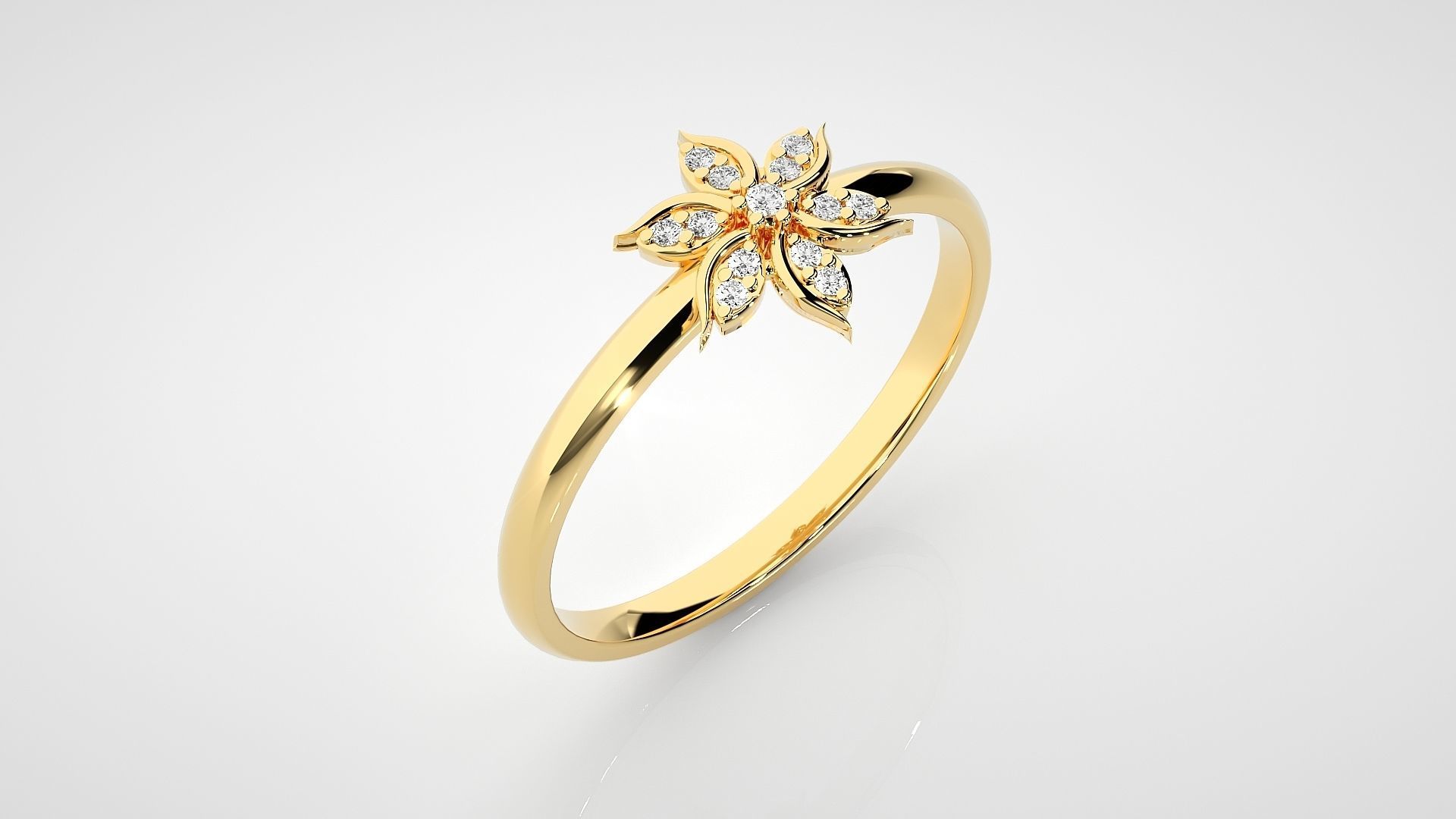 Flower Ultra light wt minimalist Women Ring 3dm stl renders 3D print model_22