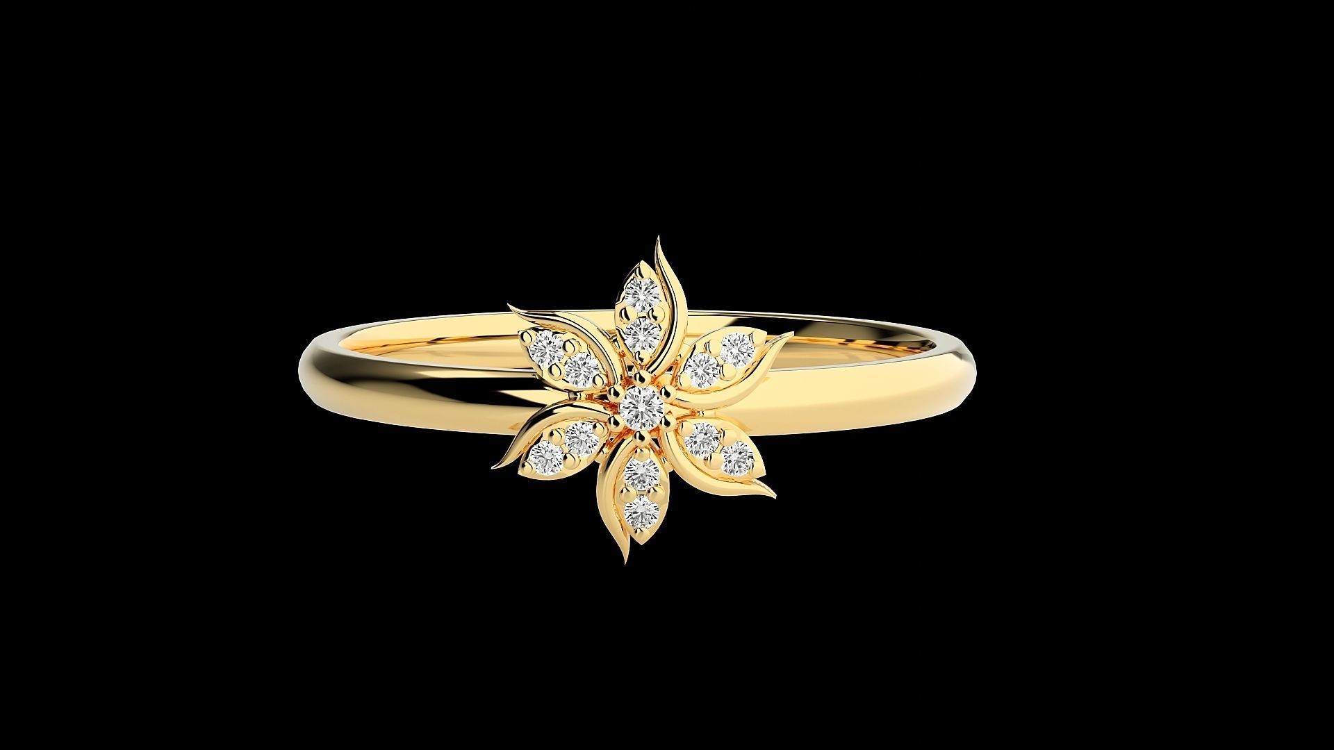 Flower Ultra light wt minimalist Women Ring 3dm stl renders 3D print model_23