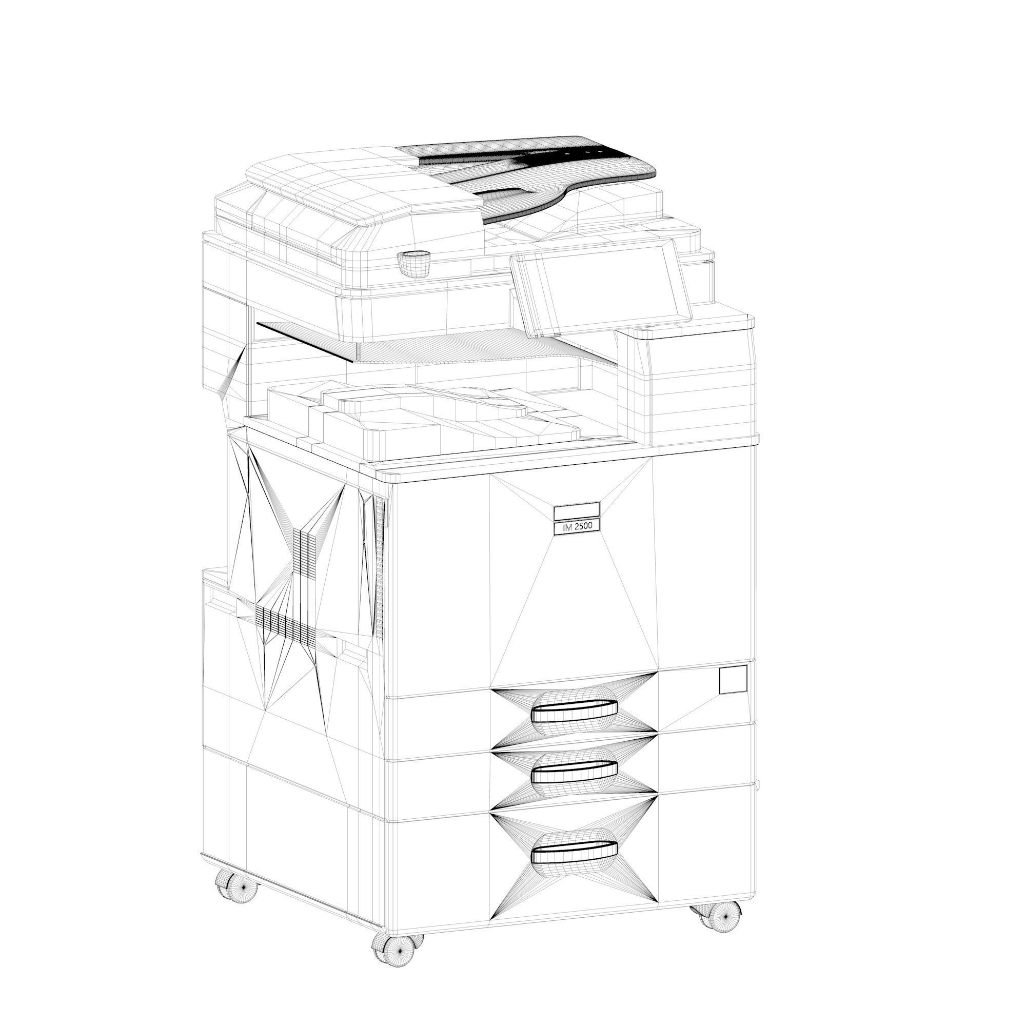 Office Printer All in One Multifunction Ricoh  3D model_11