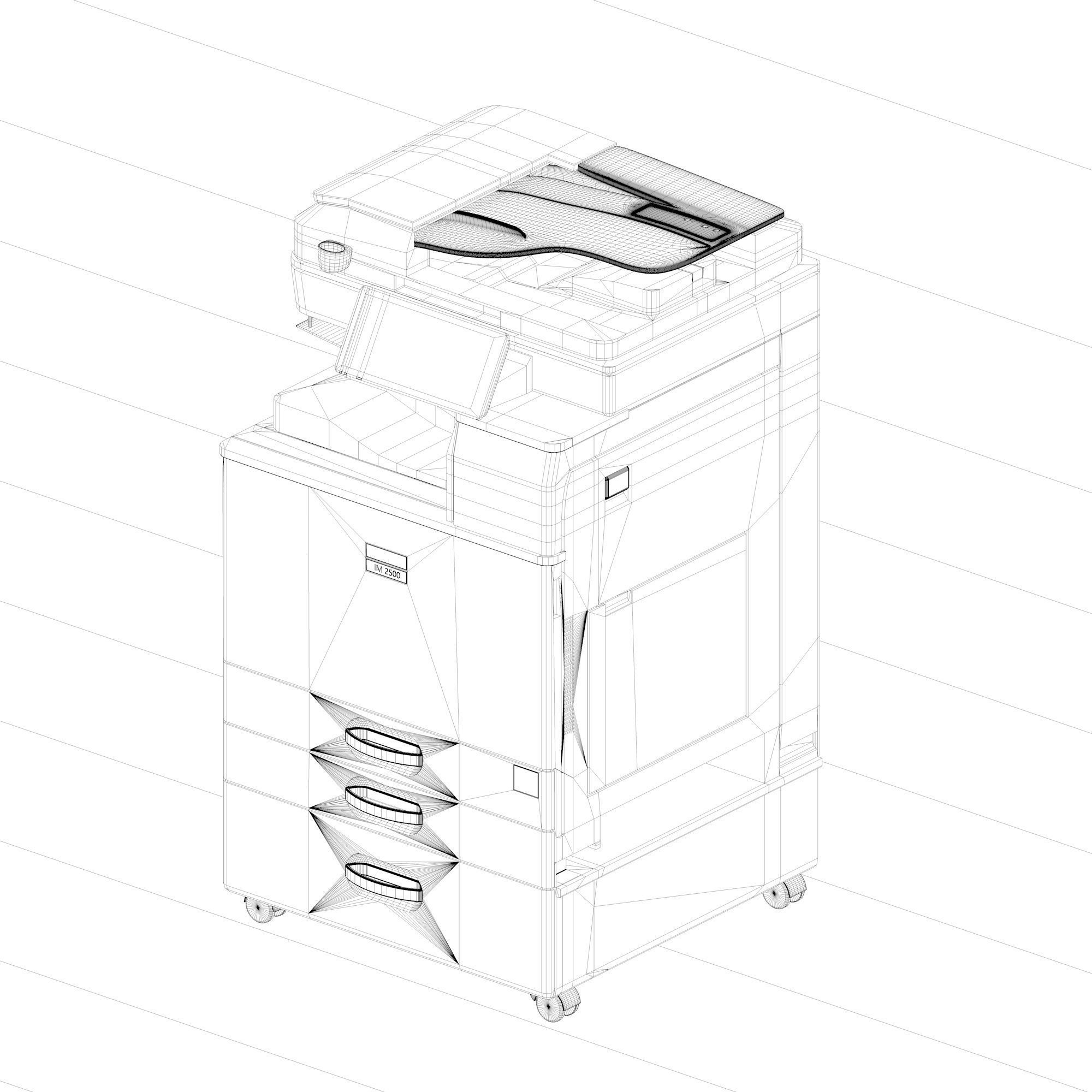 Office Printer All in One Multifunction Ricoh  3D model_13