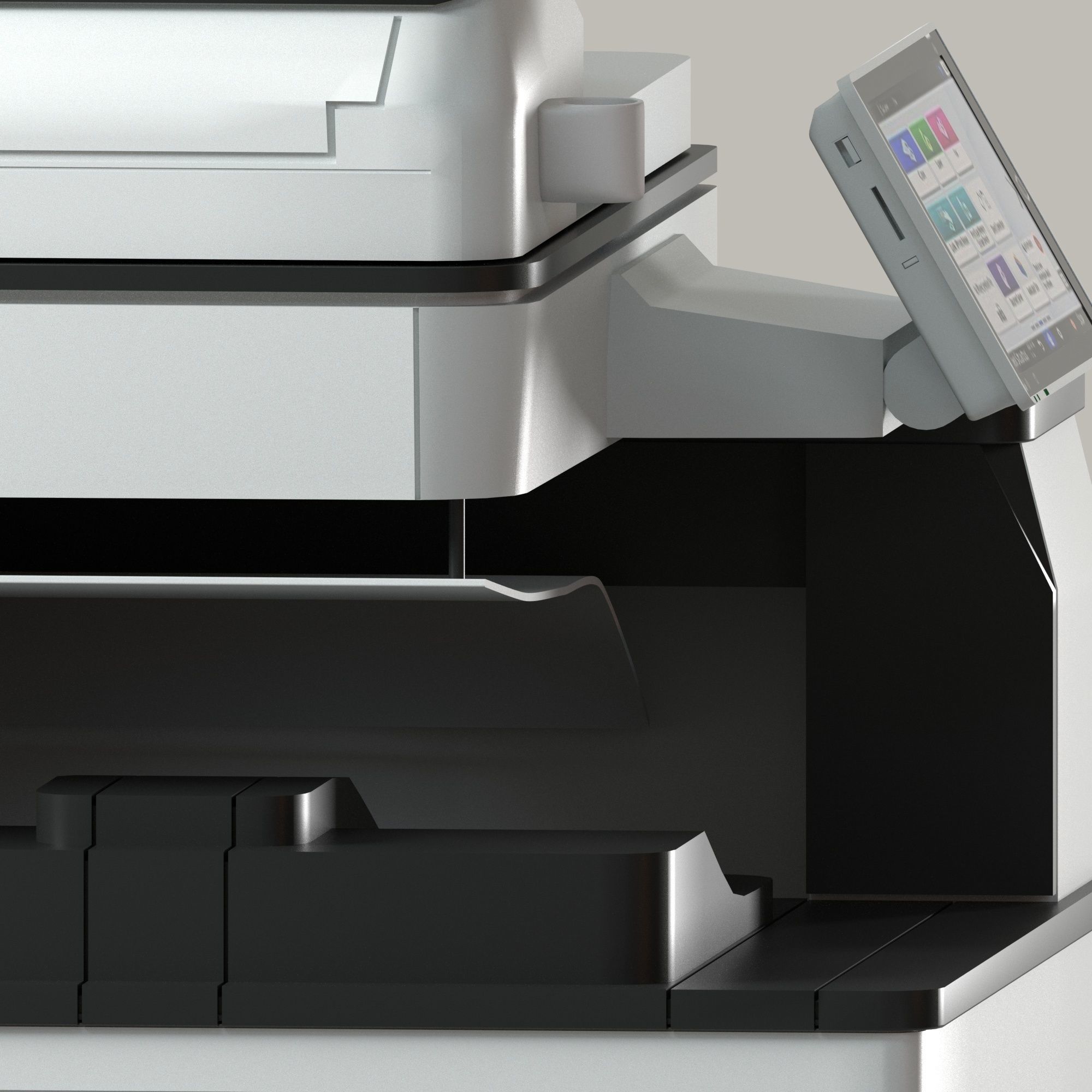Office Printer All in One Multifunction Ricoh  3D model_9