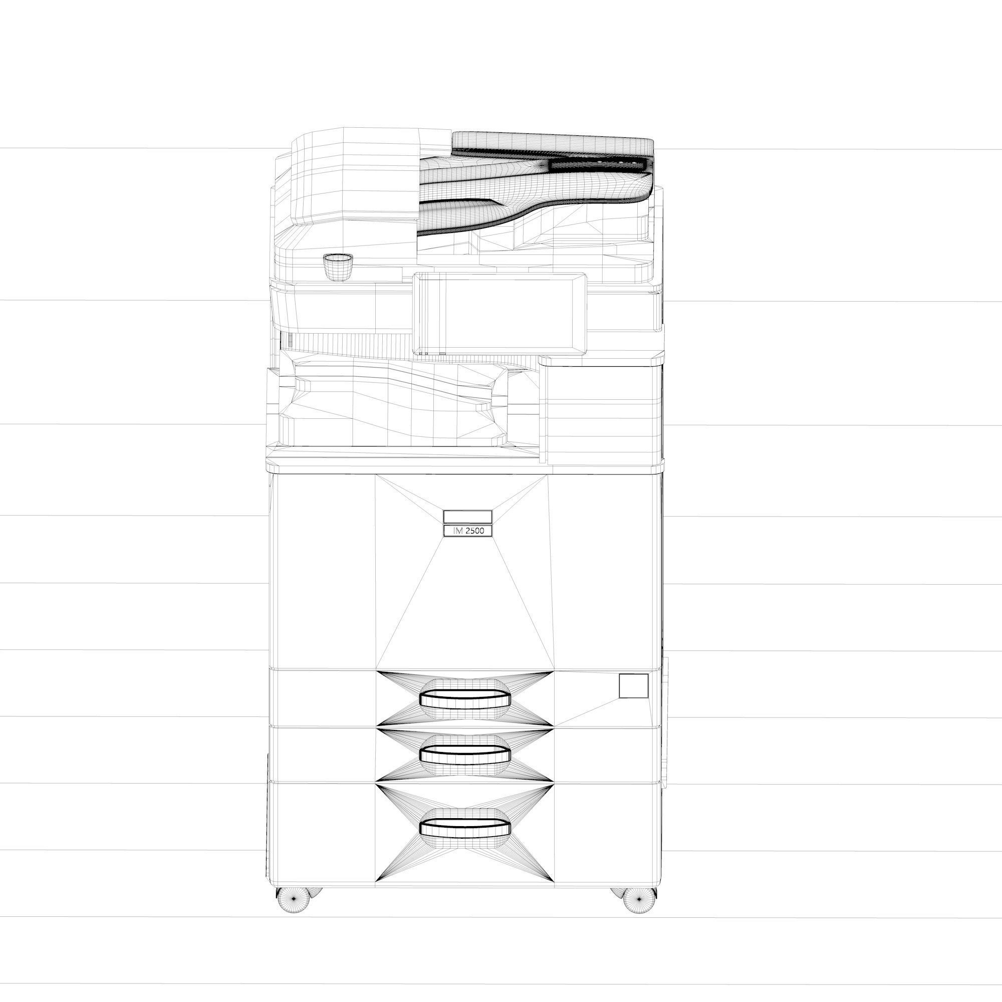 Office Printer All in One Multifunction Ricoh  3D model_12