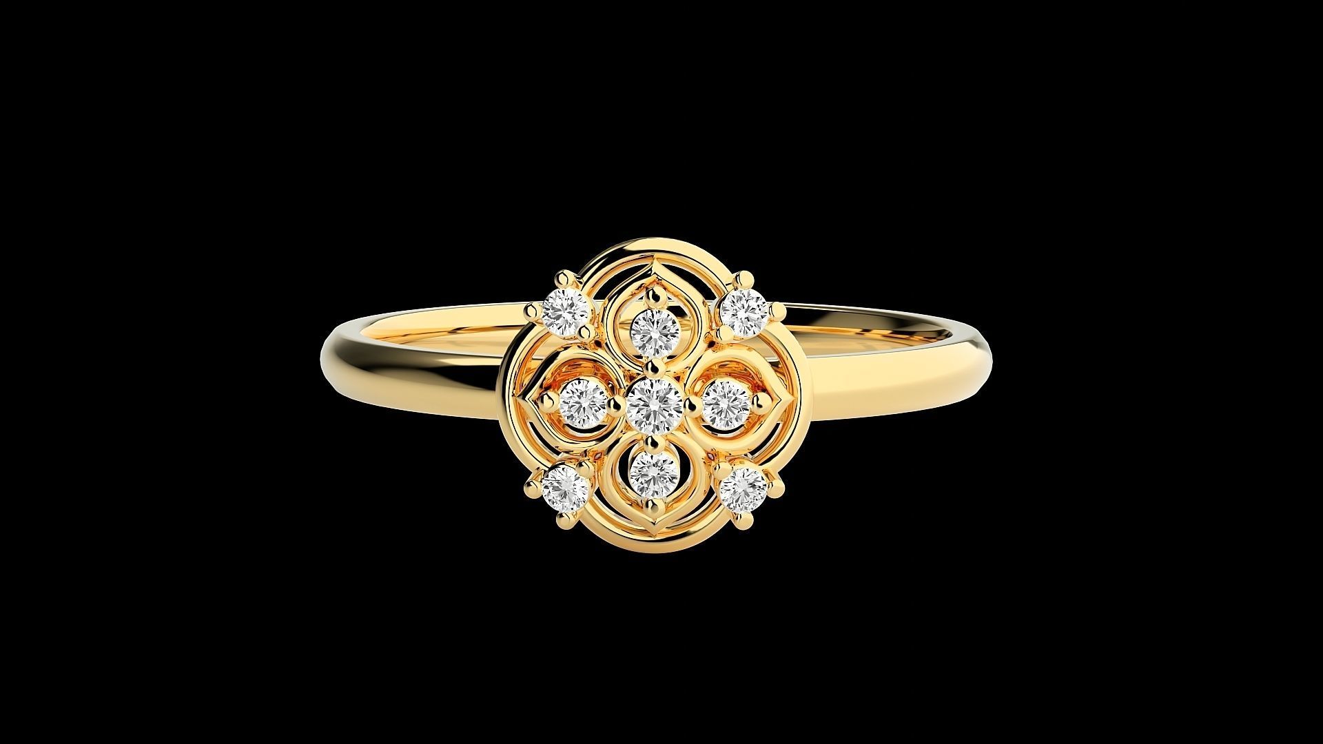 Flower Ultra light wt minimalist Women Ring 3dm stl renders 3D print model_22