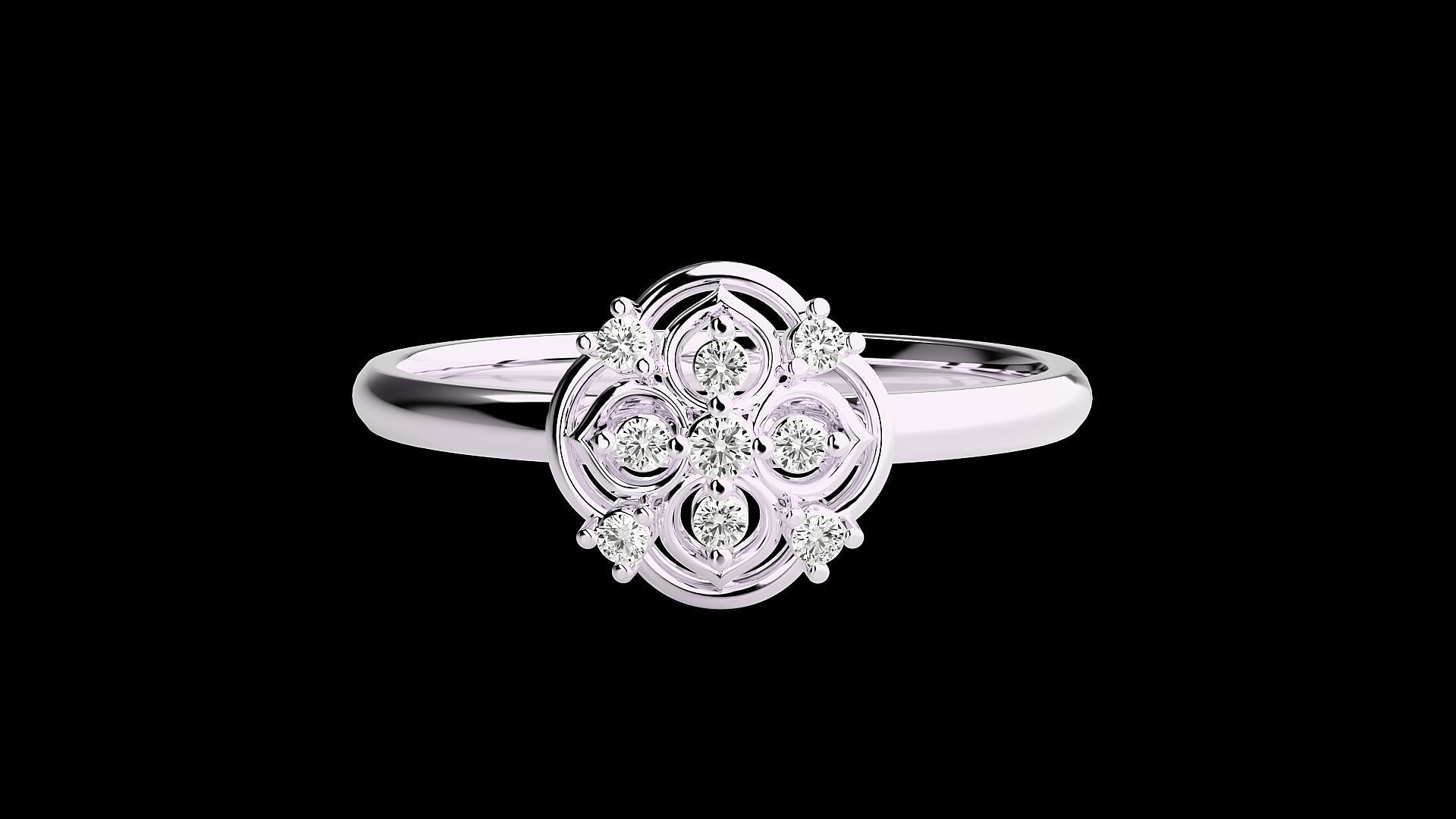 Flower Ultra light wt minimalist Women Ring 3dm stl renders 3D print model_12