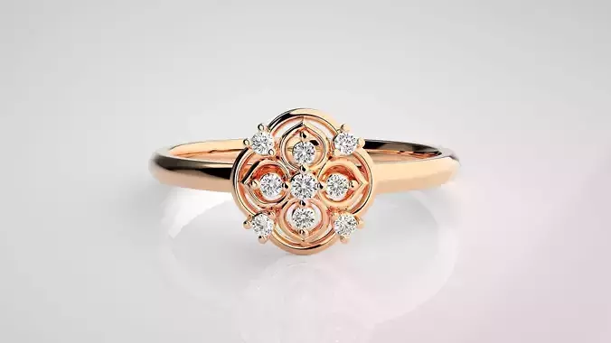 Flower Ultra light wt minimalist Women Ring 3dm stl renders