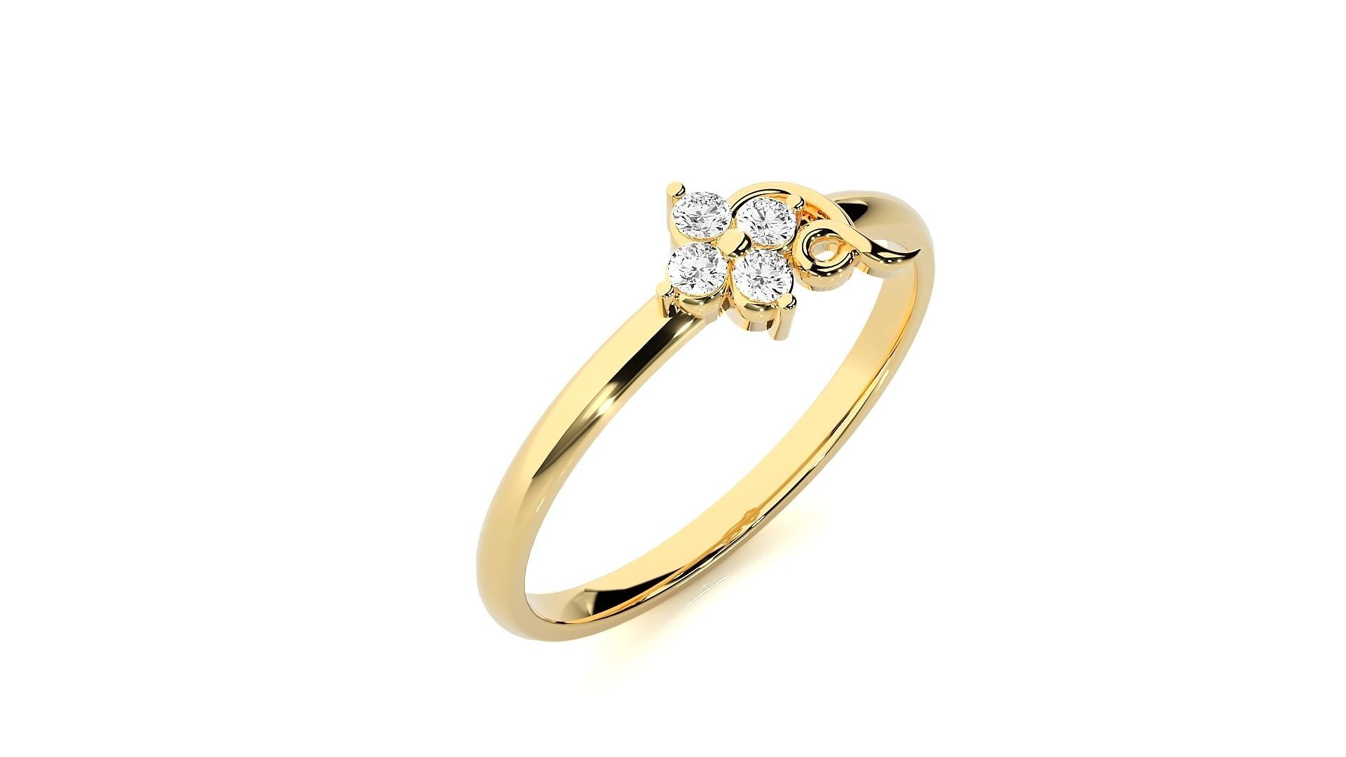 Ultra light wt minimalist Women Ring 3dm stl renders 3D print model_21