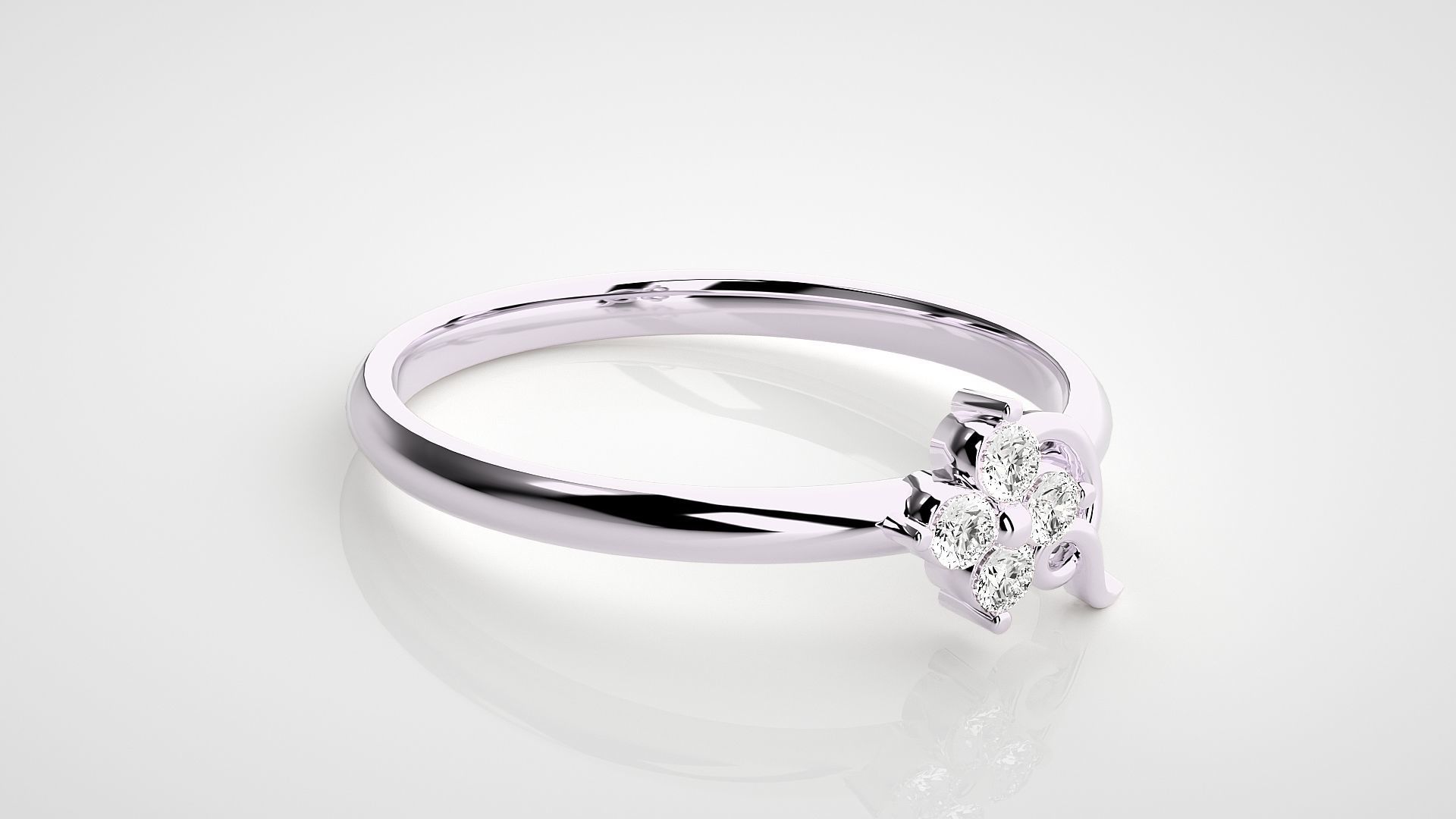 Ultra light wt minimalist Women Ring 3dm stl renders 3D print model_11