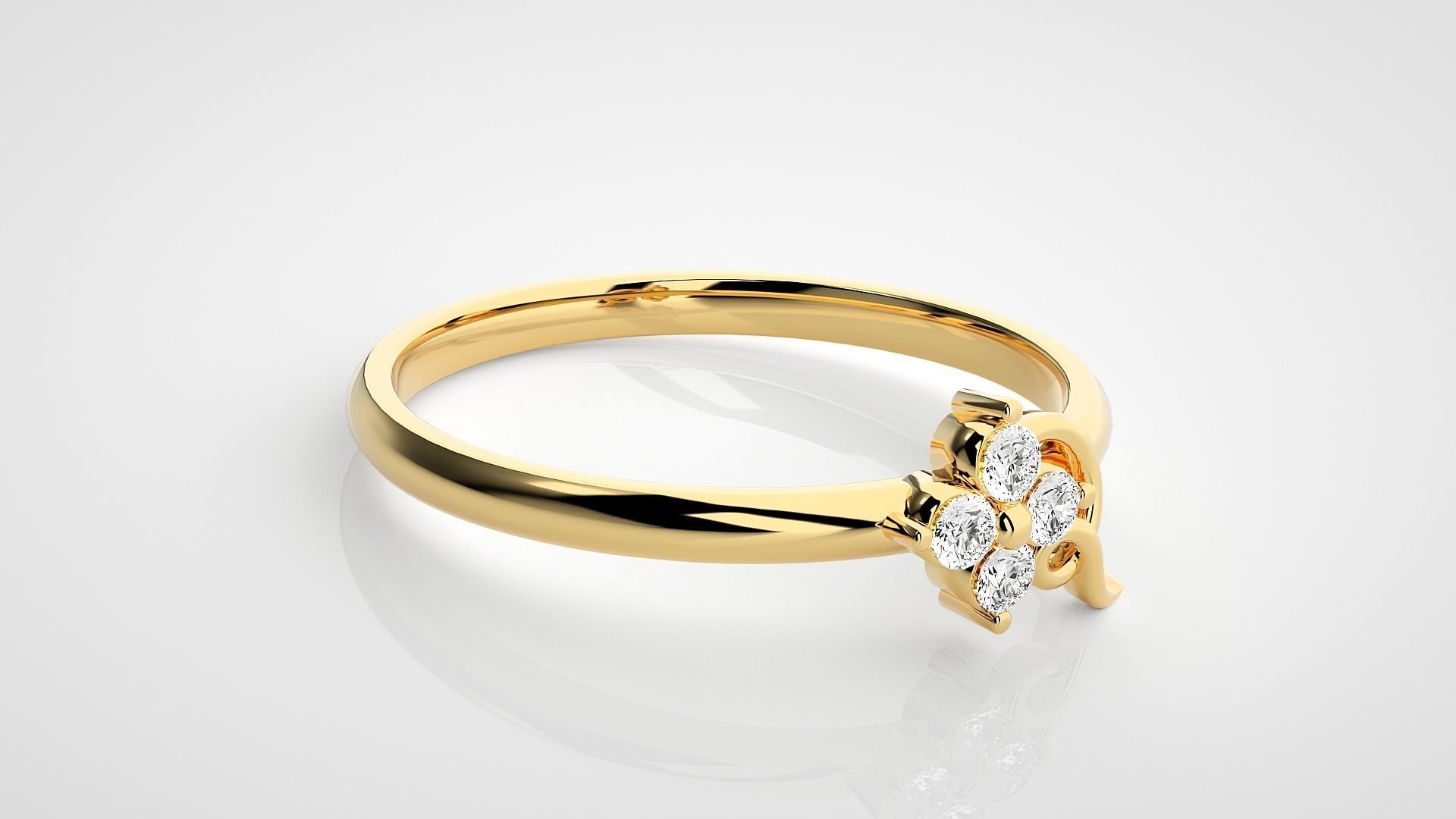 Ultra light wt minimalist Women Ring 3dm stl renders 3D print model_20