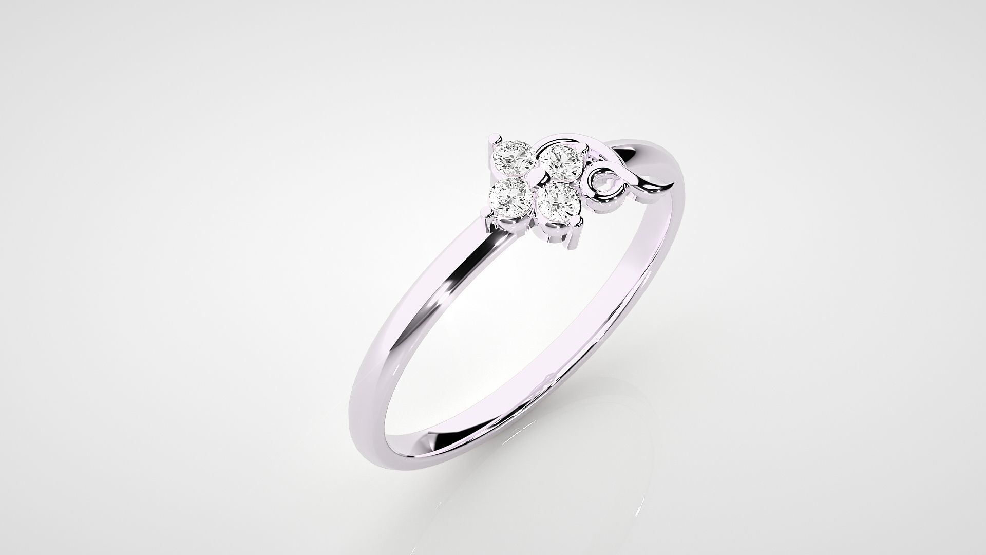 Ultra light wt minimalist Women Ring 3dm stl renders 3D print model_12