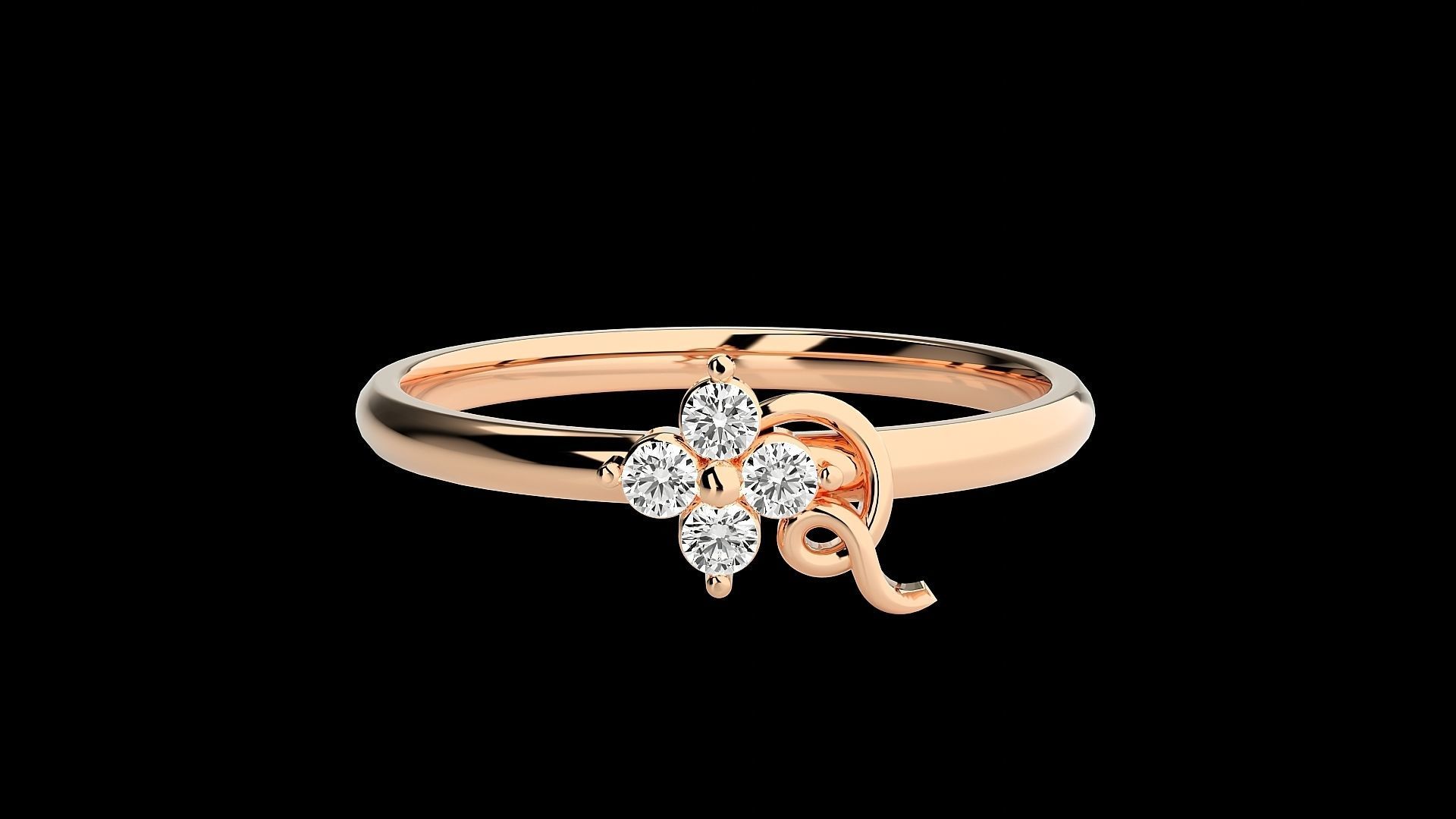 Ultra light wt minimalist Women Ring 3dm stl renders 3D print model_5