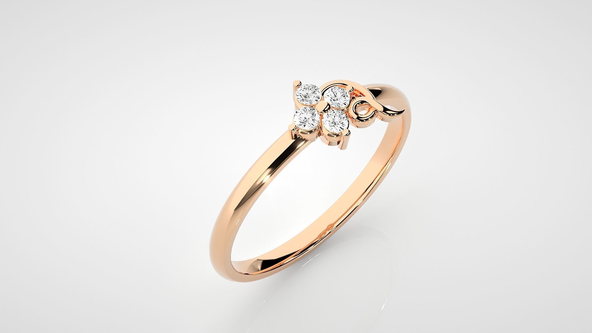 Ultra light wt minimalist Women Ring 3dm stl renders 3D print model_2