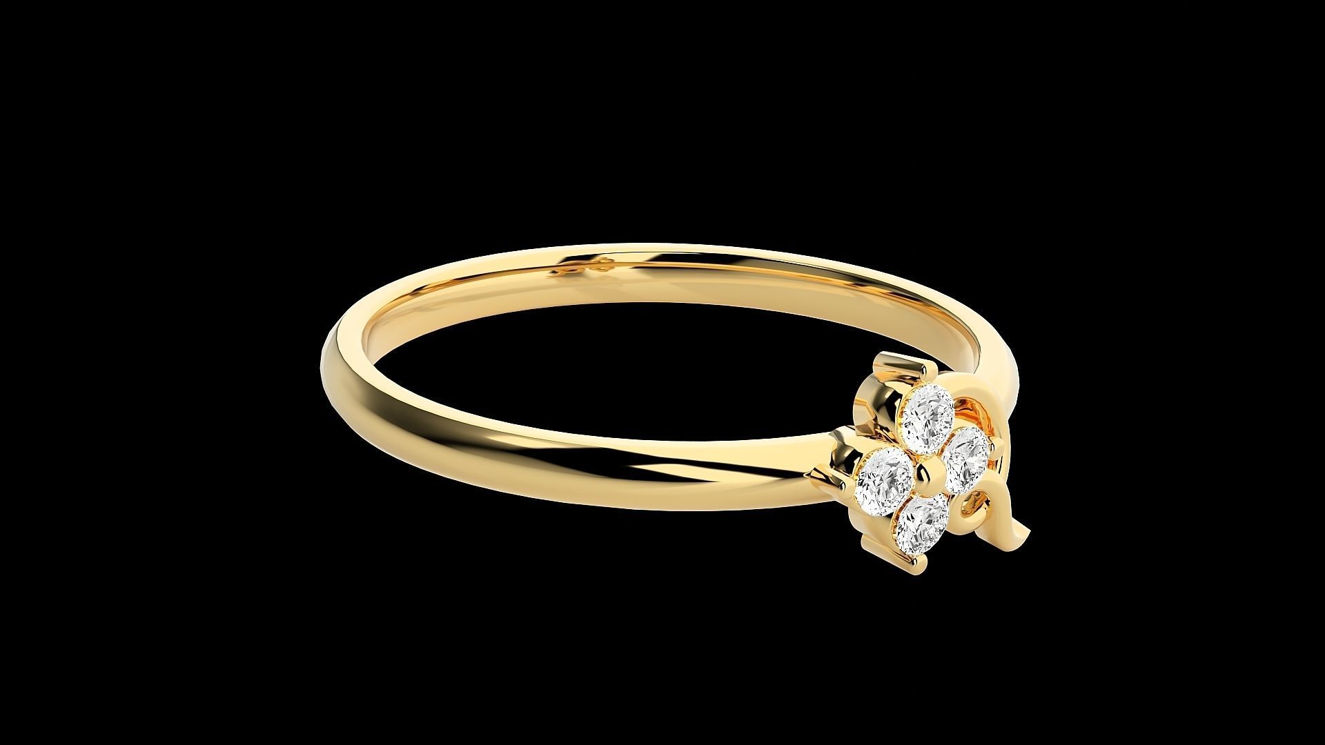 Ultra light wt minimalist Women Ring 3dm stl renders 3D print model_26