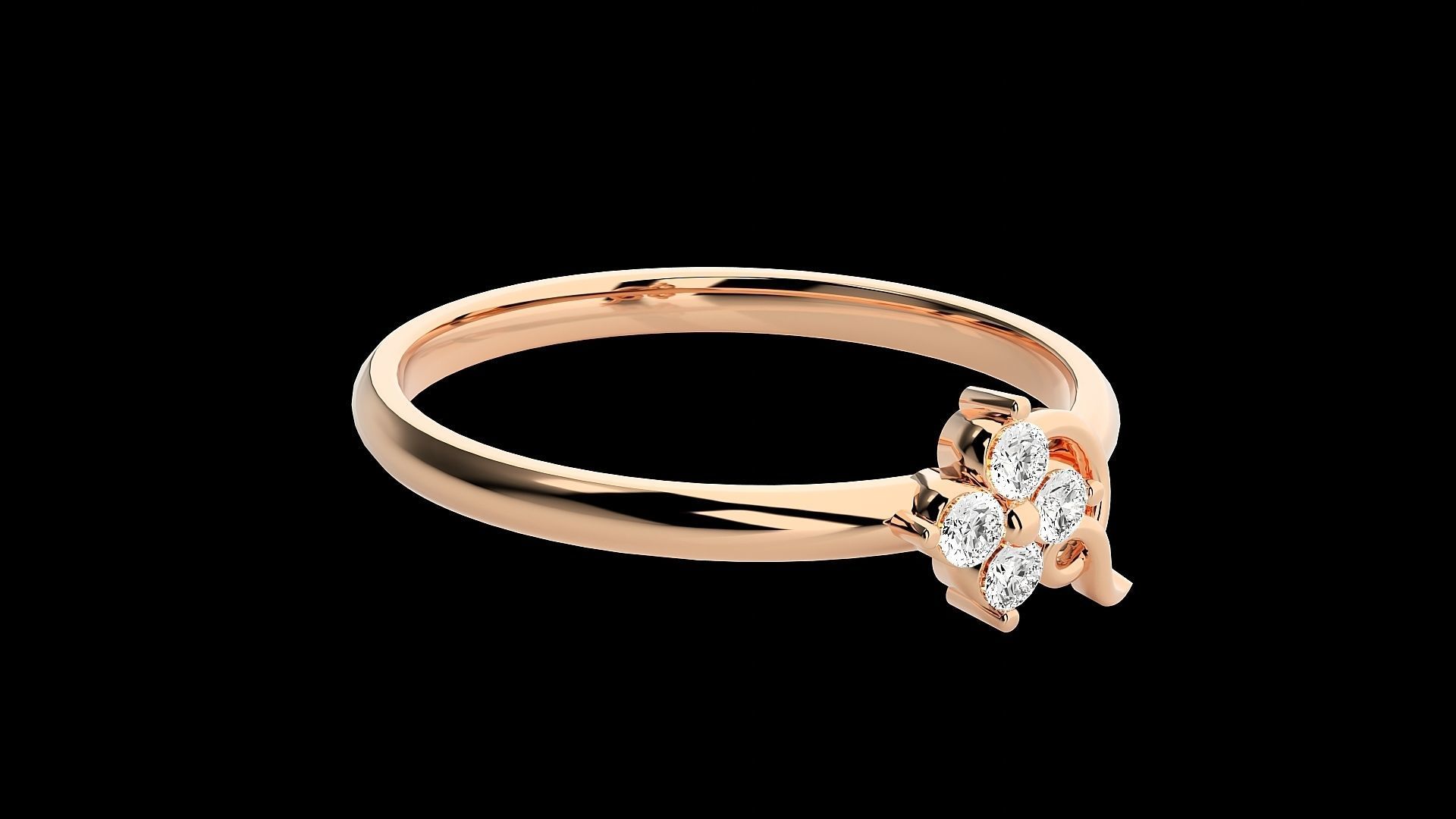 Ultra light wt minimalist Women Ring 3dm stl renders 3D print model_6