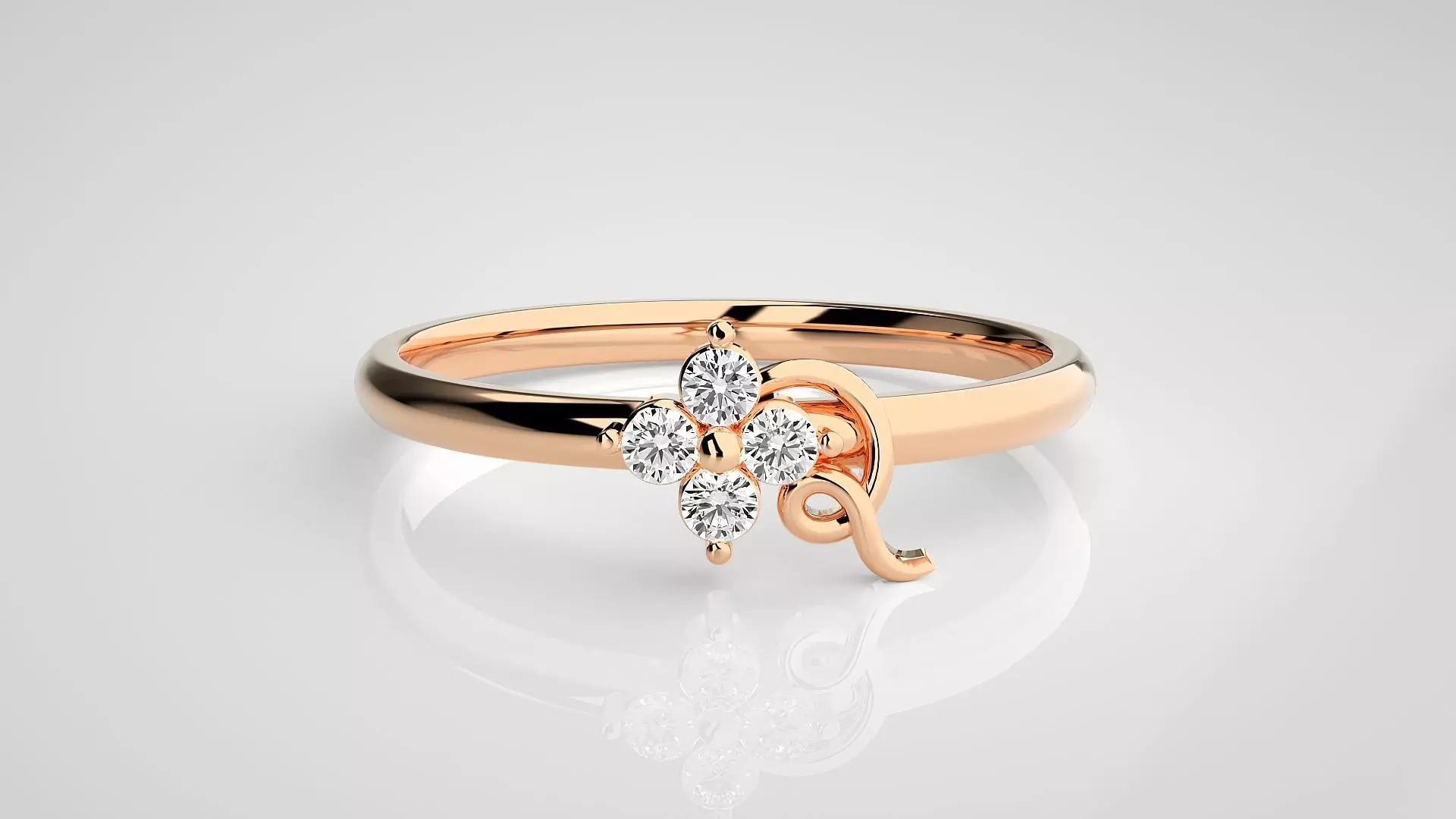 Ultra light wt minimalist Women Ring 3dm stl renders 3D print model_0