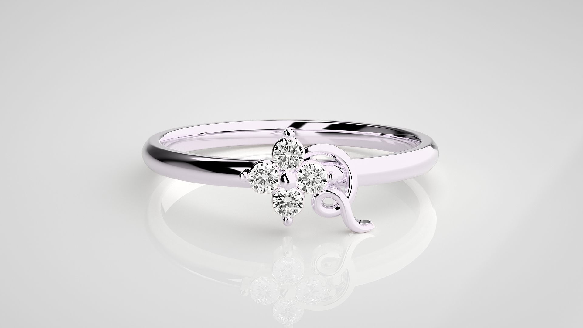 Ultra light wt minimalist Women Ring 3dm stl renders 3D print model_10