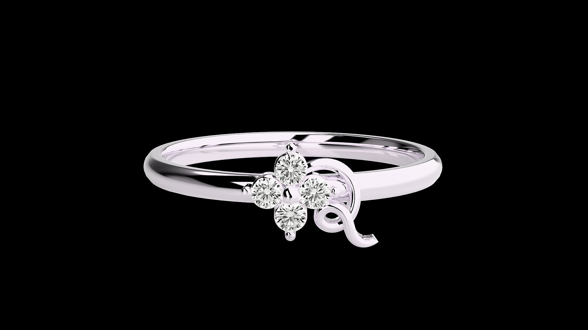 Ultra light wt minimalist Women Ring 3dm stl renders 3D print model_14