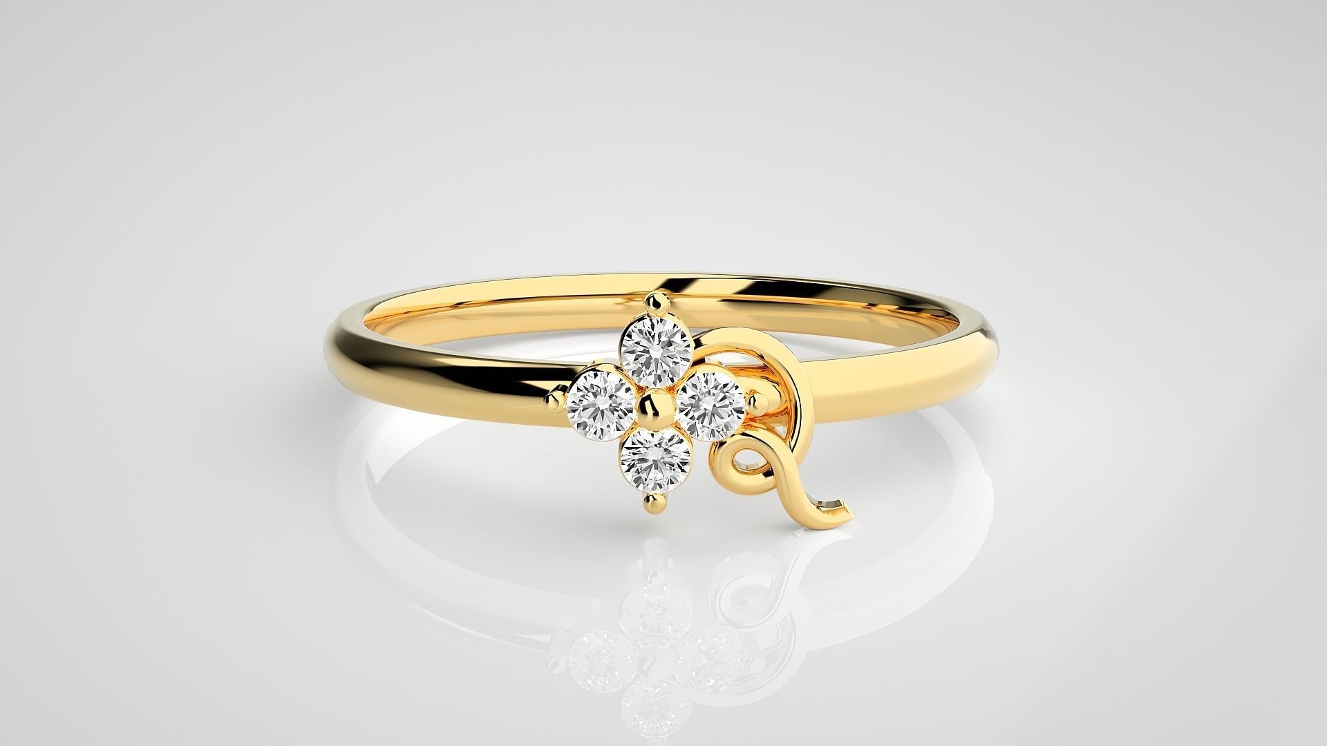 Ultra light wt minimalist Women Ring 3dm stl renders 3D print model_19