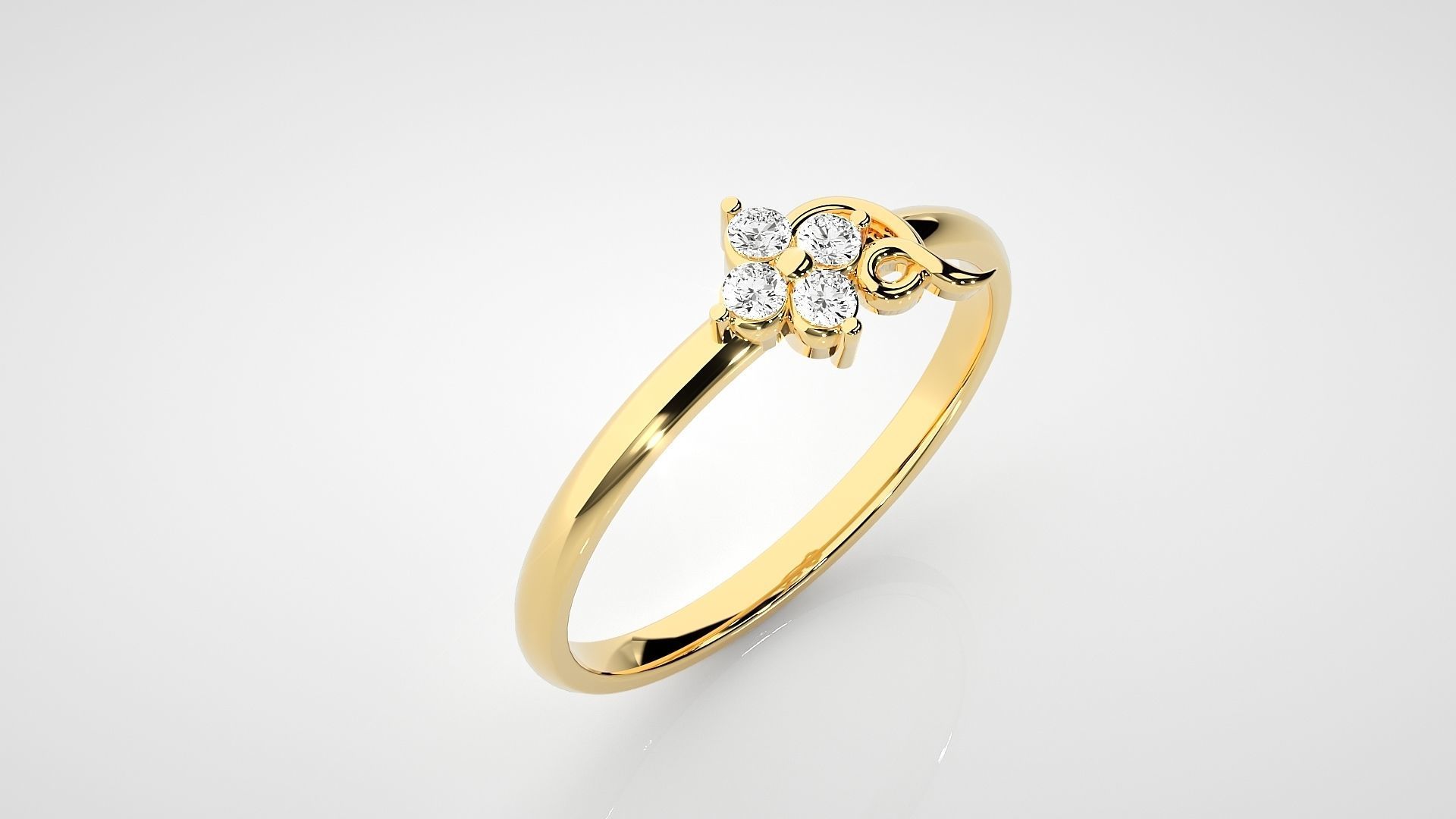 Ultra light wt minimalist Women Ring 3dm stl renders 3D print model_22