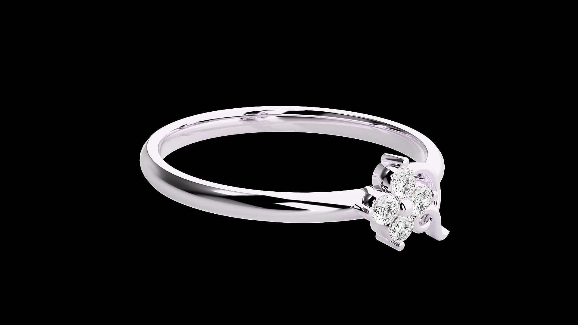 Ultra light wt minimalist Women Ring 3dm stl renders 3D print model_15