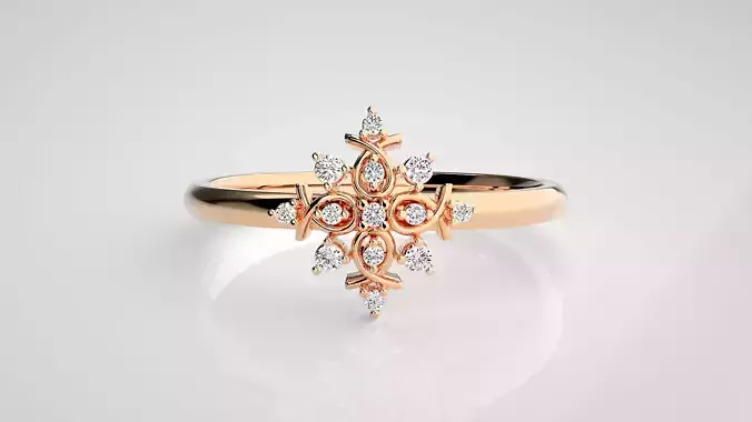 Flower Ultra light wt minimalist Women Ring 3dm stl renders
