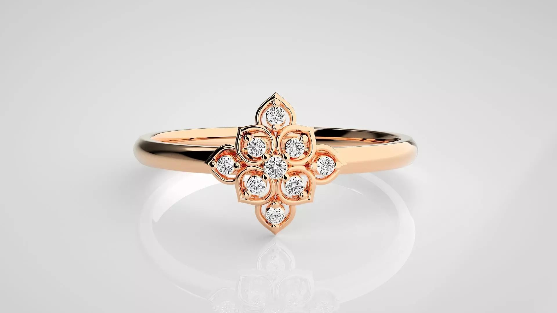 Flower Ultra light wt minimalist Women Ring 3dm stl renders 3D print model