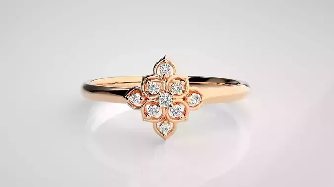 Flower Ultra light wt minimalist Women Ring 3dm stl renders 3D print model