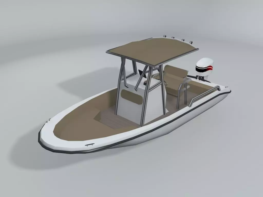 Fishing Motor Boat Boston Whaler 2  LOWEST Low-poly 3D model_0