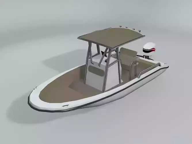 Fishing Motor Boat Boston Whaler 2  LOWEST Low-poly 3D model Fishing Motor Boat Boston Whaler 2  LOWEST Low-poly 3D model