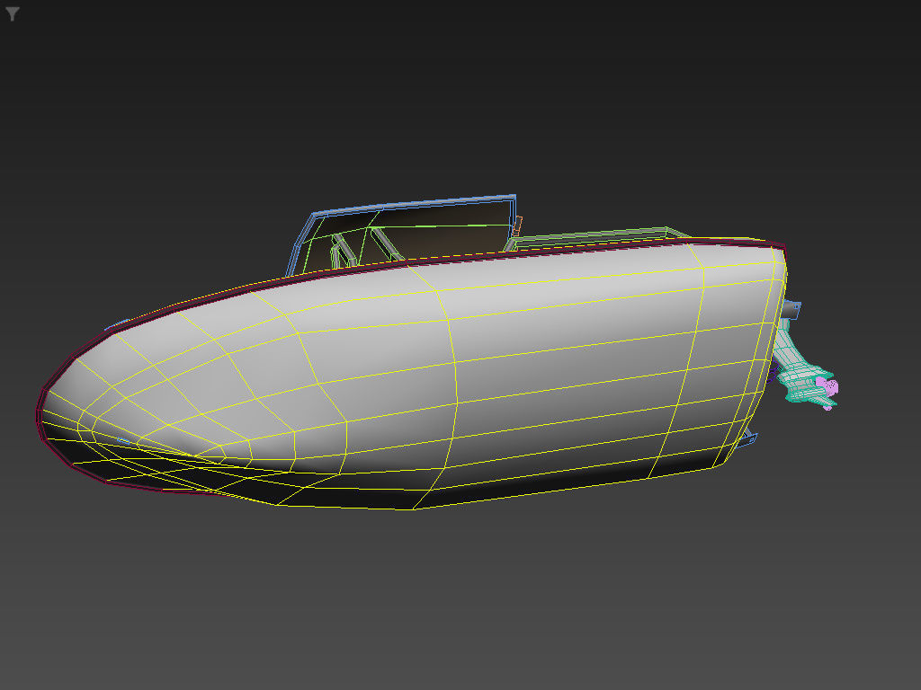 Fishing Motor Boat Boston Whaler 2  LOWEST Low-poly 3D model_5