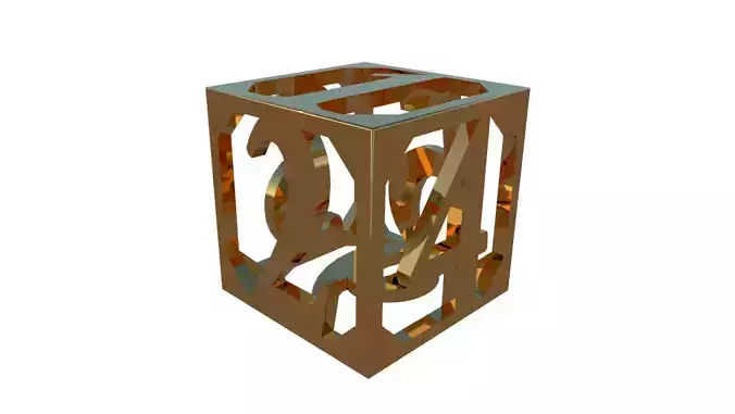 Dice Low-poly metal stool with letter s