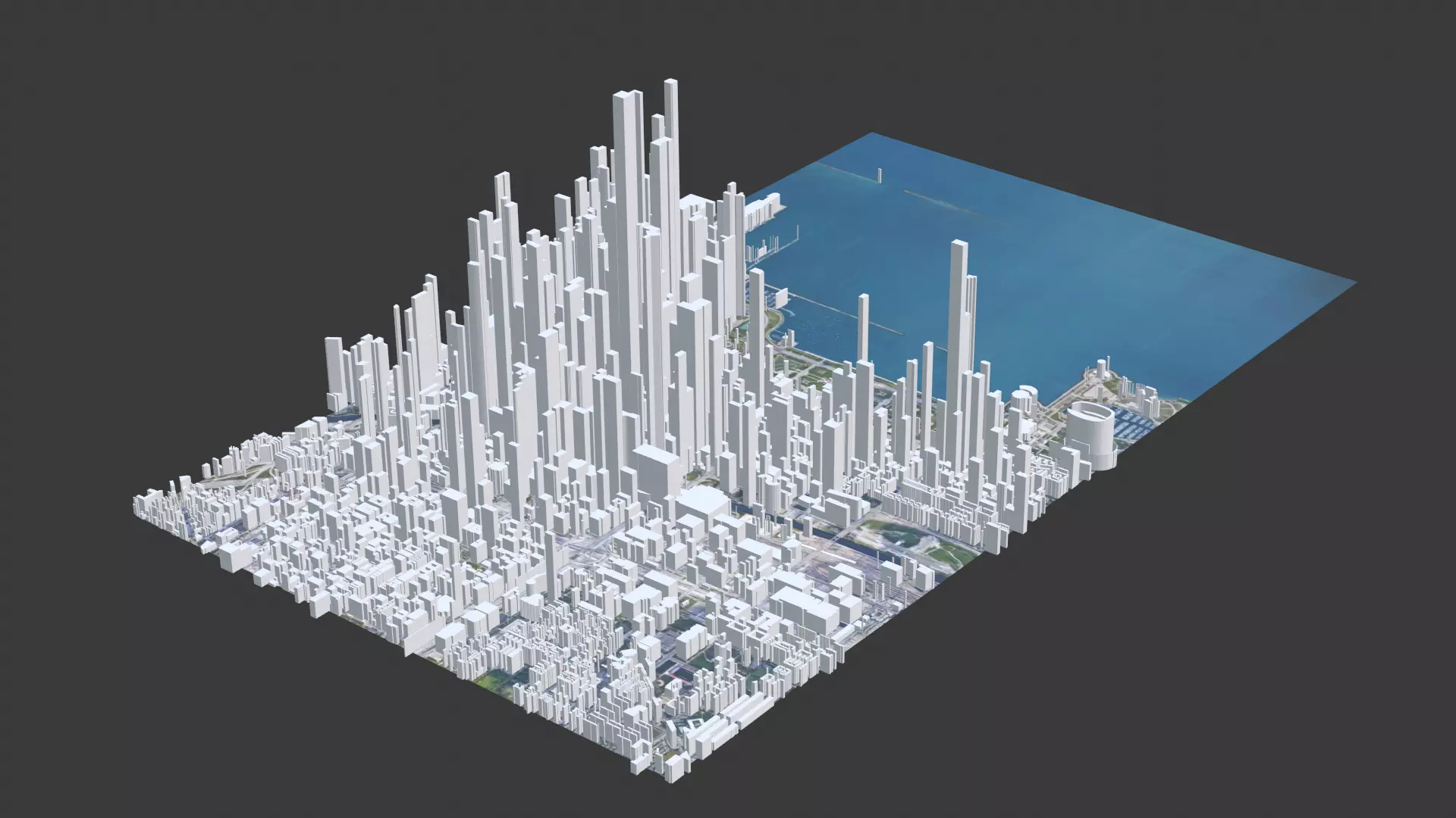 Chicago City Low-poly 3D model