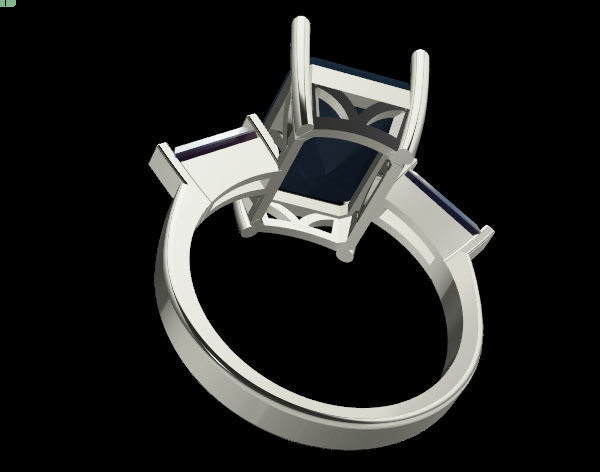 3stone Ring 3D print model_2