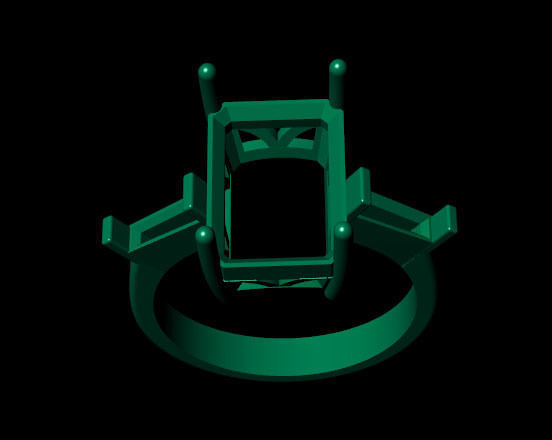 3stone Ring 3D print model_4