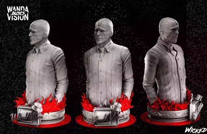 Wicked Marvel Vision Bust 3D print model 3D print model