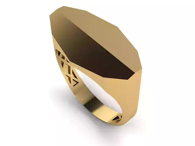 Signet Ring woman man vintage style ring stl matrix rhino format