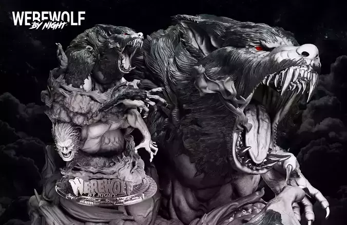 Wicked Marvel Werewolf Bust 3D print model  3D print model