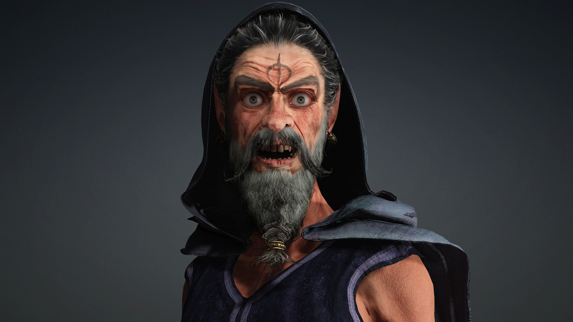 Wizard High quality character full Rigged and Animated 3D model_7