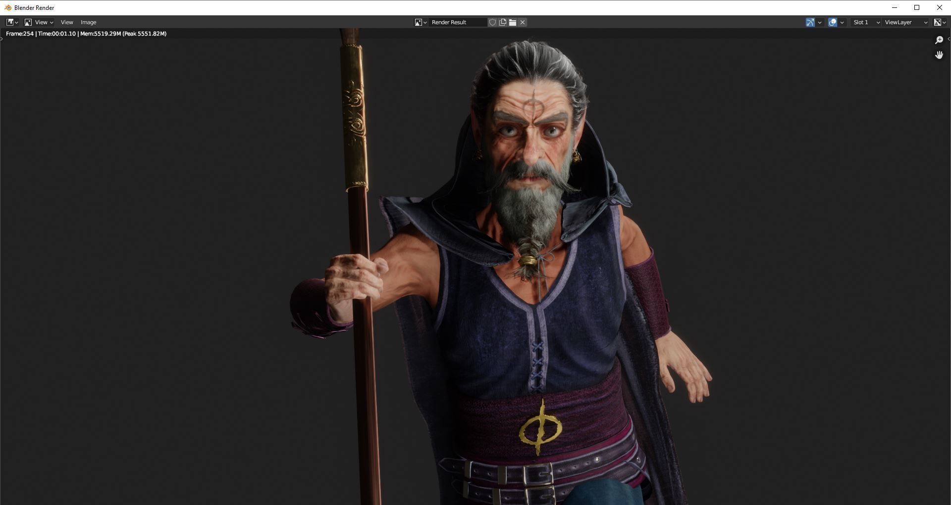 Wizard High quality character full Rigged and Animated 3D model_6