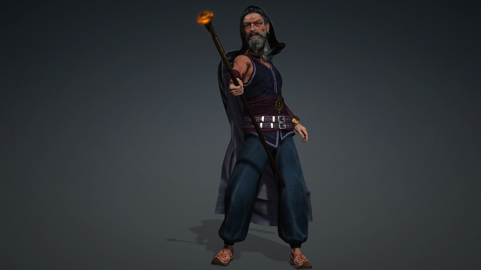 Wizard High quality character full Rigged and Animated 3D model_9