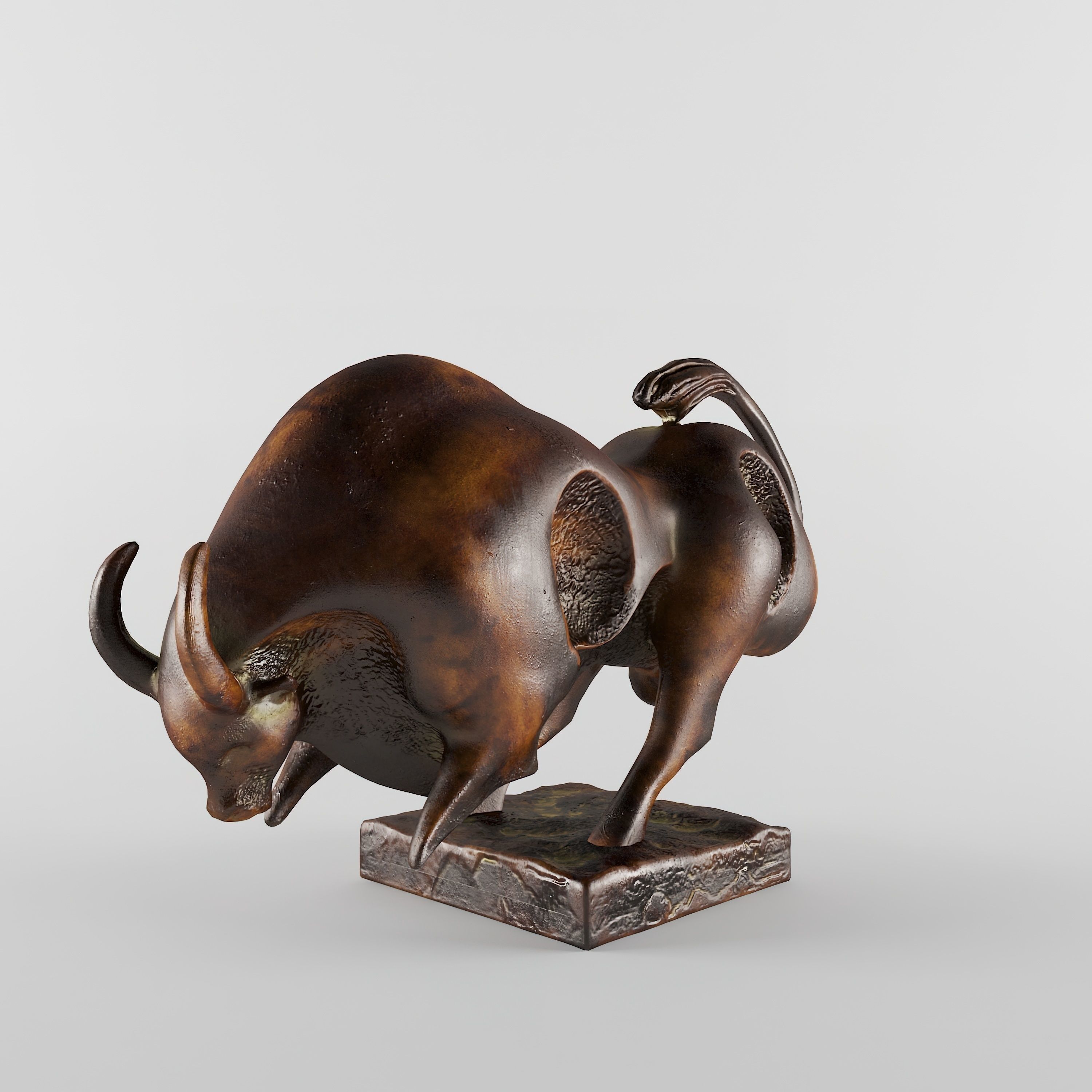 The Bull bronze sculpture of 3D print model_1