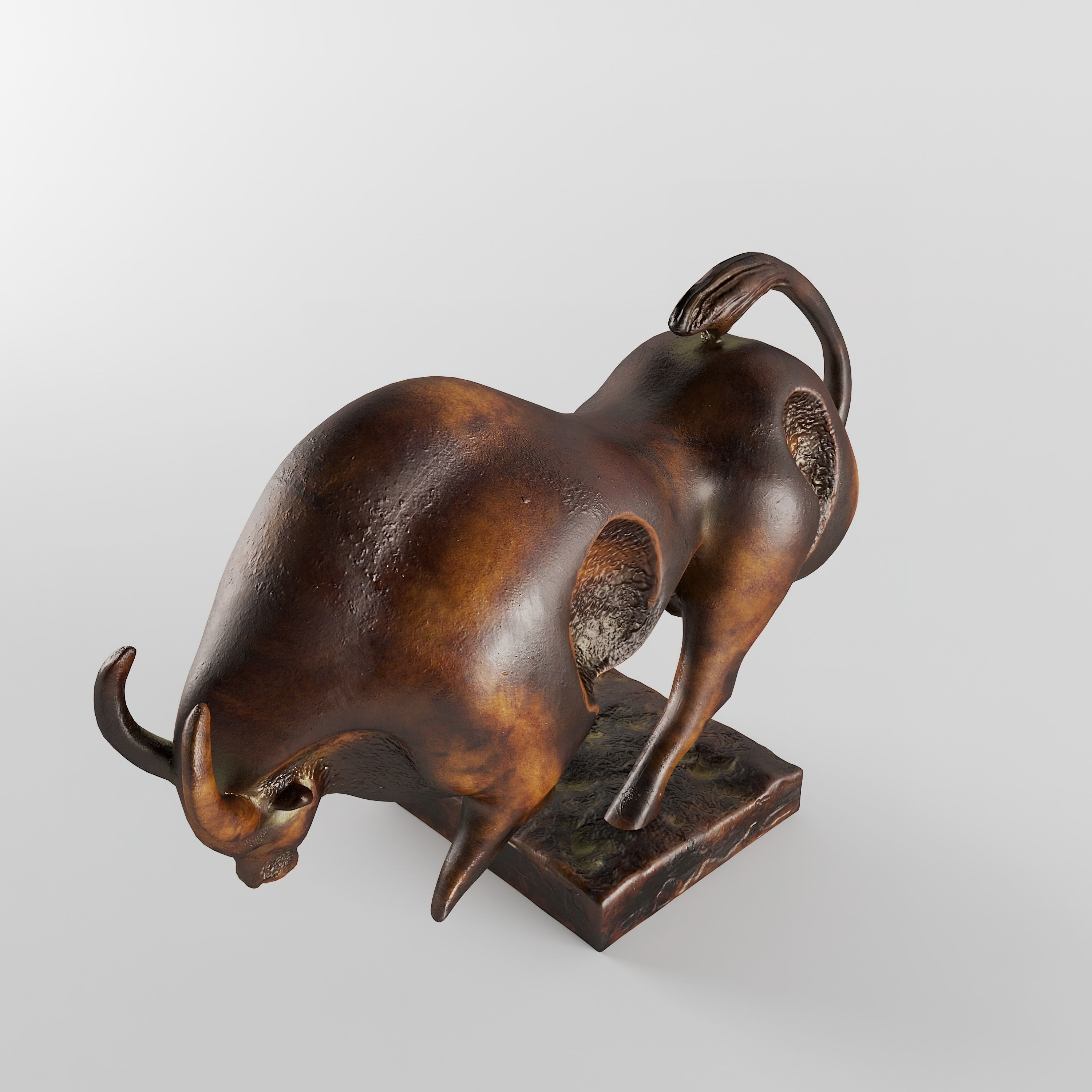 The Bull bronze sculpture of 3D print model_8