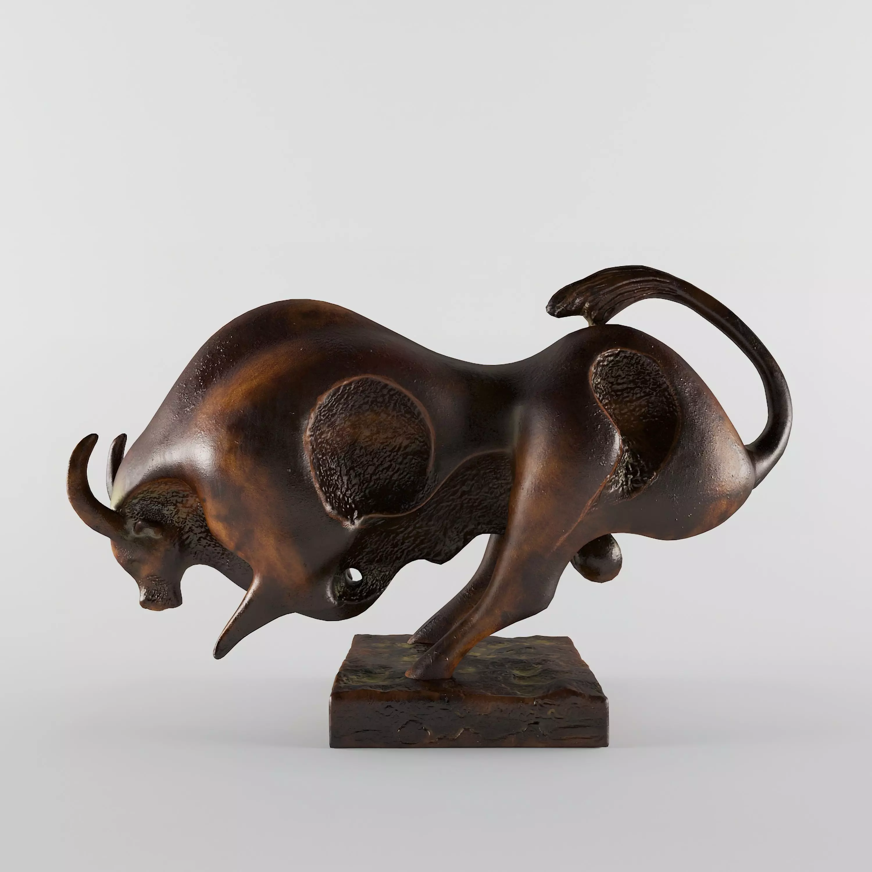 The Bull bronze sculpture of 3D print model_0