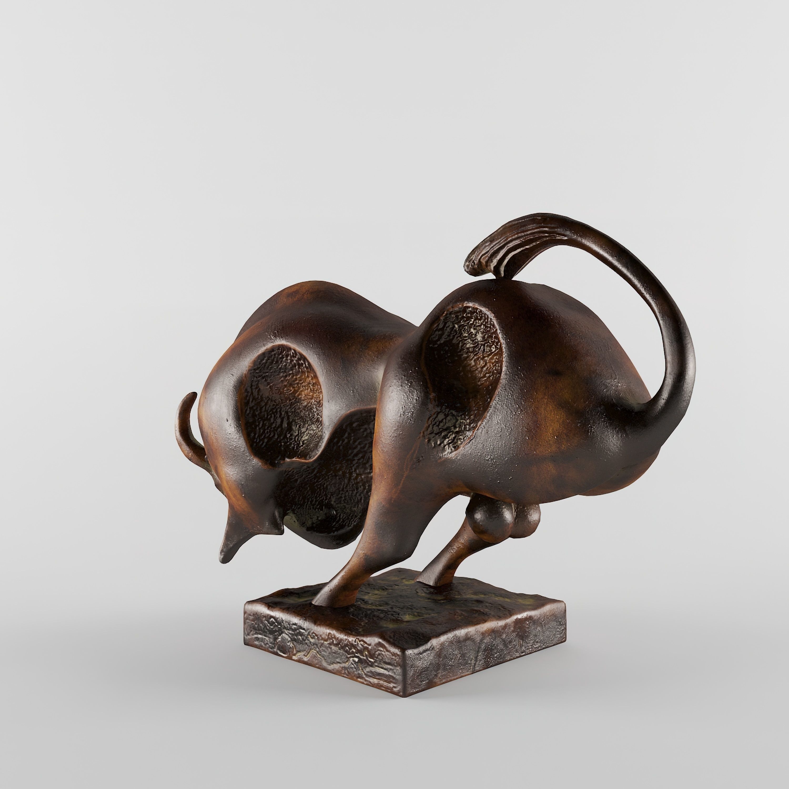 The Bull bronze sculpture of 3D print model_7