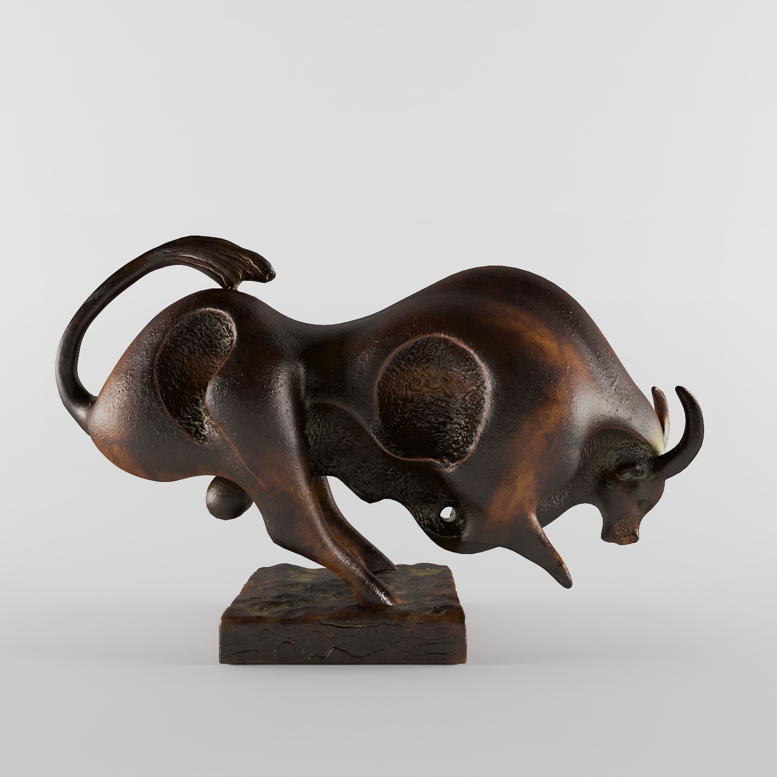 The Bull bronze sculpture of 3D print model_4