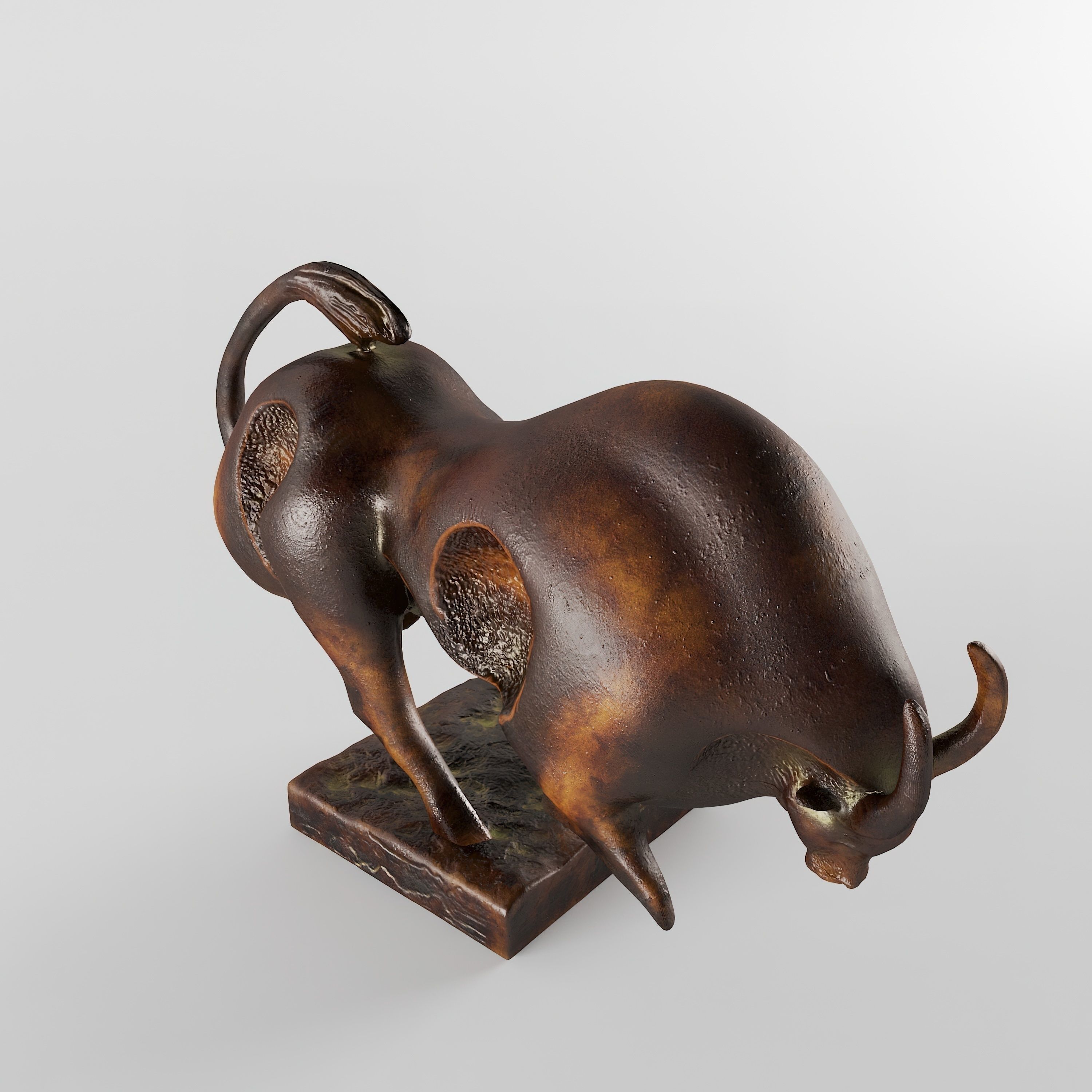 The Bull bronze sculpture of 3D print model_9