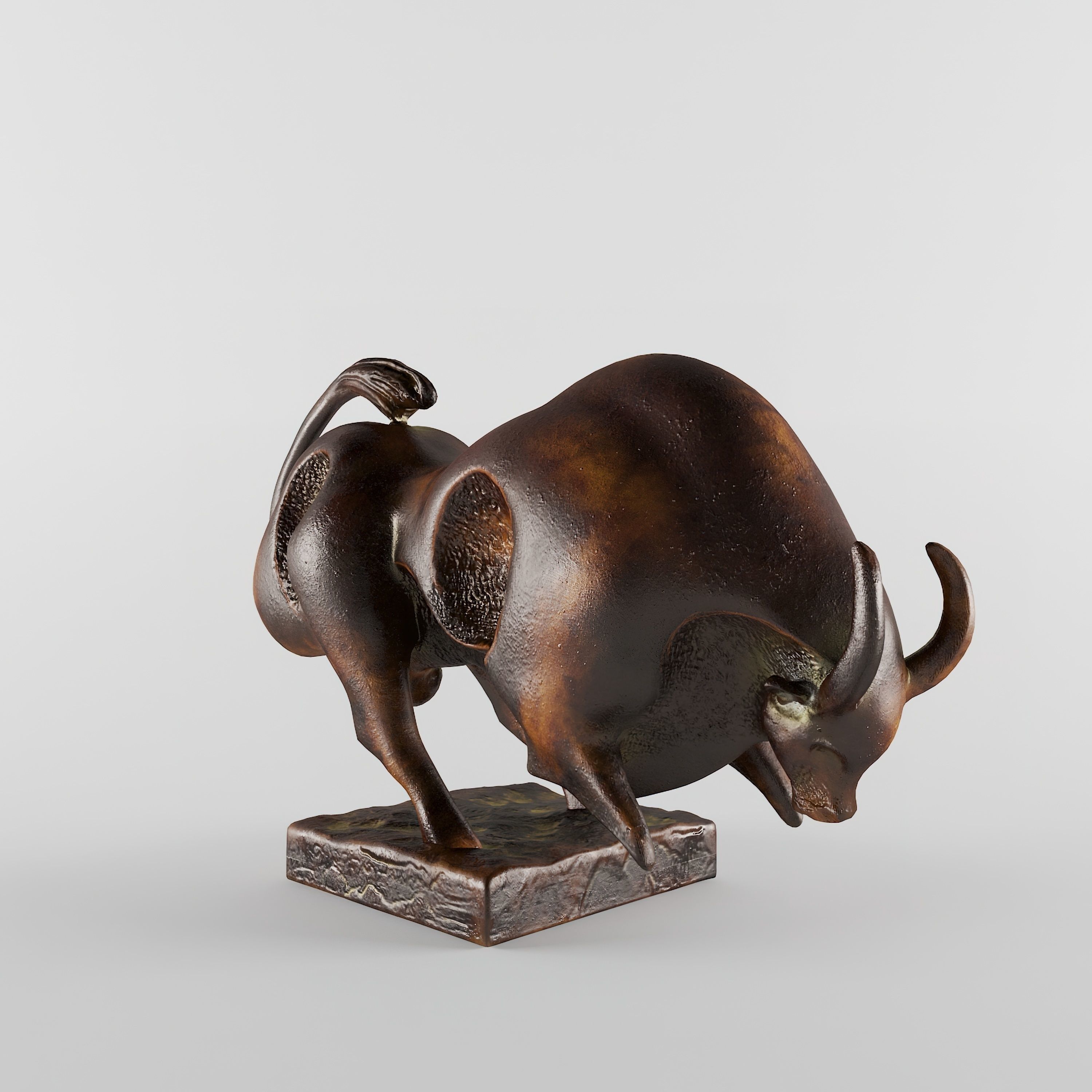The Bull bronze sculpture of 3D print model_3