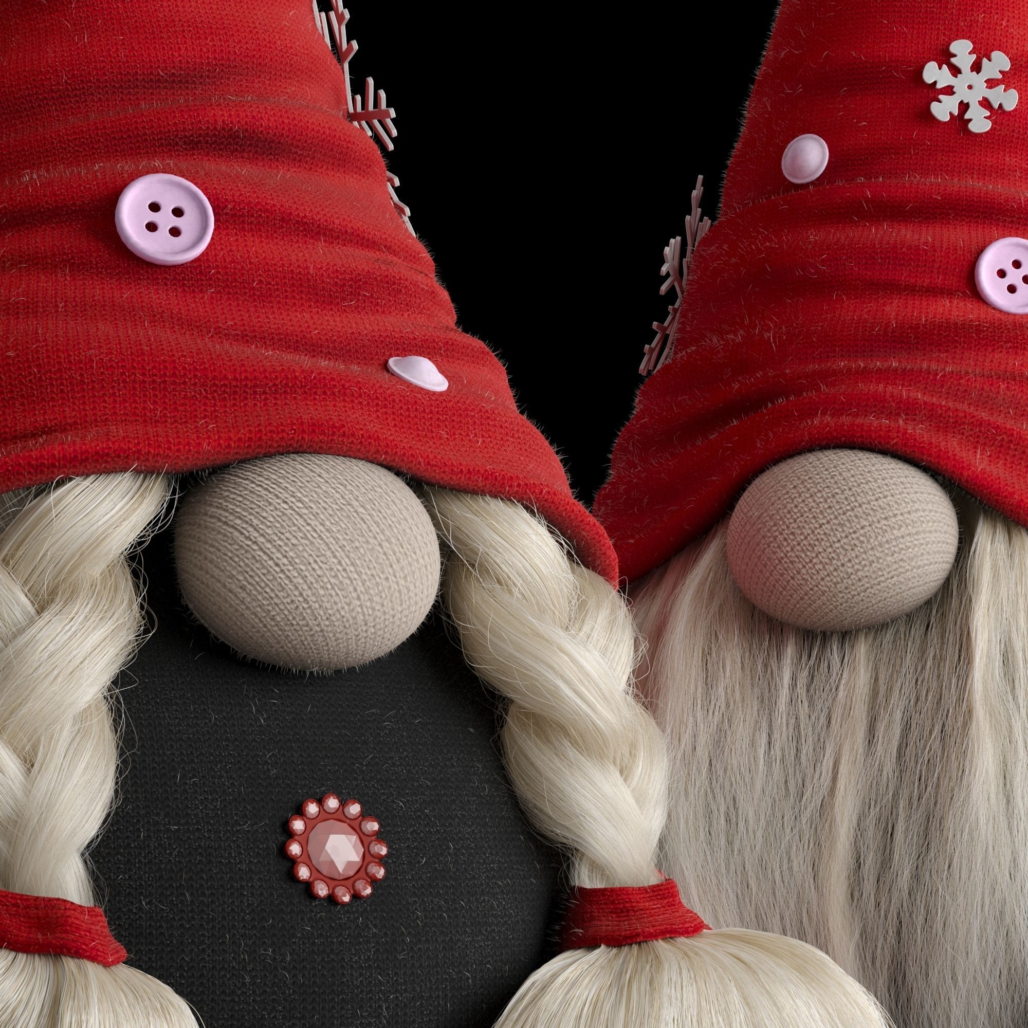 Christmas gnomes 3D model_2