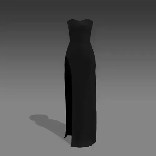 ASYMETRIC SKIRT DRESS COLOR BLACK MATTE LOOK