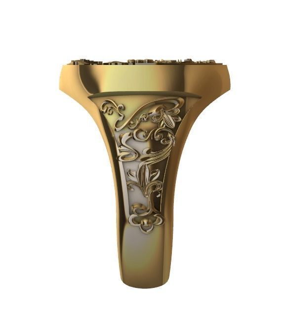 signet men medieval ring 3D print model_6