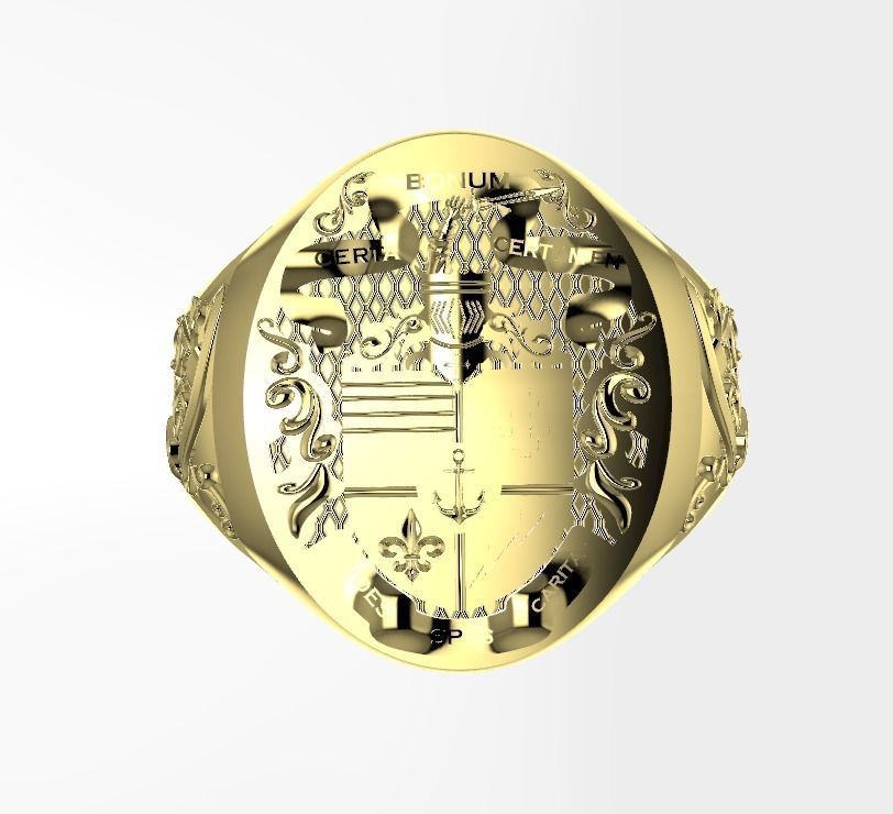 signet men medieval ring 3D print model_10